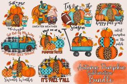 Autumn Pumpkin Sublimation Bundle Graphic