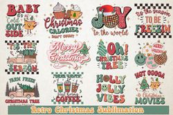 Retro Christmas Sublimation Bundle Graphic