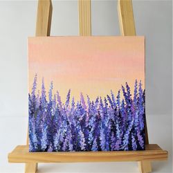 Wildflowers acrylic painting, Flower landscape paintings, Lavender painting, Painted landscape, Floral wall art