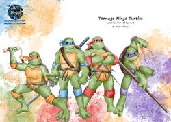 Watercolor clip art Teenage Mutant Ninja Turtles
