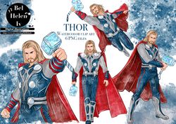 Watercolor clip art Thor