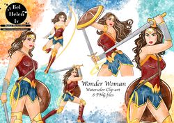 Watercolor clip art Wonder Woman