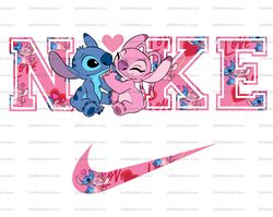 Stitch And Angel x Nike Png, Logo Brand Png, Stitch Angel Lovers Png, Nike Png, Instant Download, Sublimation