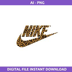 Nike Leopard Logo Png, Nike Logo Png, Leopard Png, Fashion Brand Logo Png, AI Digital file