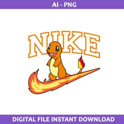 Hitokage Nike Png, Nike Logo Png, Hitokage Png, Pokemon Nike Logo Png, Ai Digital File