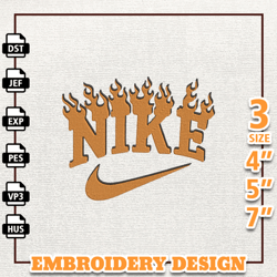 Nike Fire Embroidery Design Digital Machine Embroidery Design