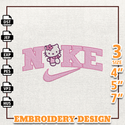 Nike Hello Kitty Embroidery Design Digital Machine Embroidery Design