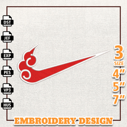 Naruto Akatsuki Nike Embroidery Design Digital Machine Embroidery Design