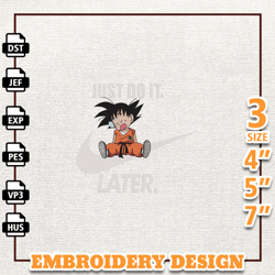 Nike Cute Goku Dragon Ball Embroidery Design Digital Machine Embroidery Design