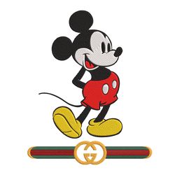 Inspired Mickey Mouse Gucci Logo Embroidery Design Logo Embroidery Design