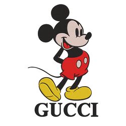 Inspired Mickey Mouse Gucci Basic Logo Embroidery Design Logo Embroidery Design