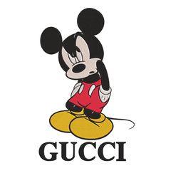 Embroidery Angry Mickey Mouse Gucci Logo Design Logo Embroidery Design