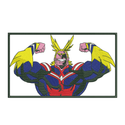 ALL MIGHT Strong Man Embroidery Design Download File Embroidery Design 3 sizes