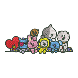 BT21 Mascot Embroidery Design BTS Mascot Embroidery File Embroidery Design 3 sizes
