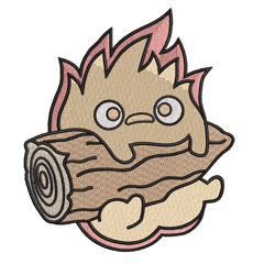 Calcifer Chibi Embroidery Design Howl's Moving Castle Anime Embroidery Design 3 sizes