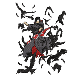Itachi With Bird Anime Embroidery Design Download Files Embroidery Design 3 sizes