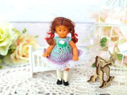 Emil Schwenk doll clothes - vintage doll clothes - miniature doll clothes - microknitting for doll