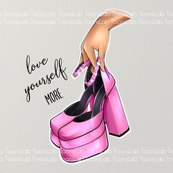 Instant Download Illustration Clipart Printable Art Digital Illustration Fashion Illustration Pink Shoes Sublimation Art