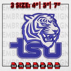 Tennessee State Tigers and Lady Tigers Embroidery files, NCAA D1 teams Embroidery Designs, Machine Embroidery Pattern