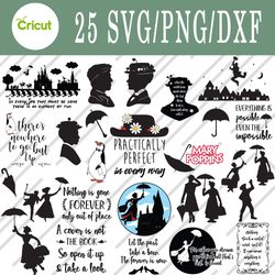 Mary Poppins svg, Mary Poppins bundle svg, Png, Dxf, Cutting File, Svg Files for Cricut, Silhouette