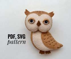 Owl  ornaments pattern Owl  felt  pattern PDF Woodlands animals  felt pattern