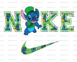 Stitch Shamrock x Nike Png, Logo Brand Png, Lilo And Stitch St Patrick Png, Nike Png, Instant Download, Sublimation