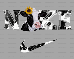 Sunflower Cow Nike Png x Nike Png, Logo Brand Png, Distressed Cow Hide Nike Png, Nike Png, Instant Download, Sublimation