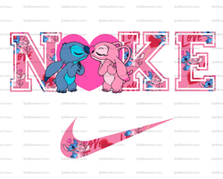Stitch And Angel Lovers x Nike Png, Logo Brand Png, Stitchj And Angel Png, Nike Png, Instant Download, Sublimation