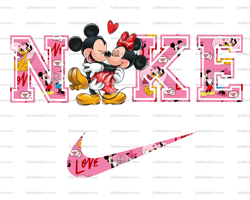 Mickey And Minnie x Nike Png, Logo Brand Png, Mickey And Minnie Mouse Love Png, Nike Png, Instant Download, Sublimation