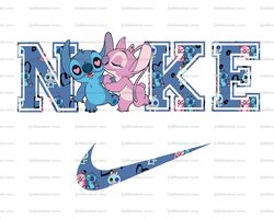 Stitch And Angel Kiss Love x Nike Png, Logo Brand Png, Lilo And Stitch Png, Nike Png, Instant Download, Sublimation
