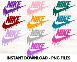 10x Nike Glitter Sports Brand Logo Bundle x Nike Png, Logo Brand Png, Nike Png, Instant Download, Sublimation