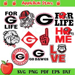 Georgia Bulldogs Football Bundle SVG PNG, Sport Svg, Go Dawgs Svg