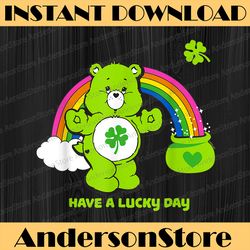 Care Bears Have a Lucky Day Png, Happy Saint Patrick's Day Png, Lucky Shamrock Png,Digital File, PNG High Quality