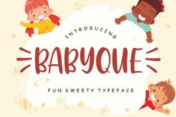 Babyque Fun Sweety Typeface Trending Fonts - Digital Font
