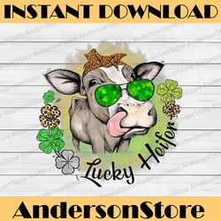 Lucky Heifer Png, Irish Farmer Cow Png, Cattle Farm St Patricks Day Png, Digital File, PNG High Quality, Sublimation