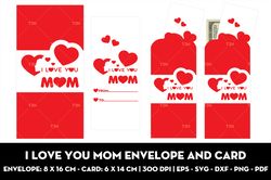 I love you mom envelope and card