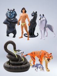 Set of collectible figurines from the cartoon Maugli(Mowgli) 7pcs characters. Soyuzmultfilm. Original
