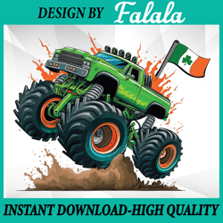 Monster Truck Jump Irish Flag Shamrock St Patricks Day Png,  St. Patricks Day png, Patrick Day Png, Digital download