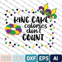 King Cake Calories Don't CounSvg, Mardi grass Svg, Mardi grass Festival Svg, Funny Mardi grass Svg, New Orleans Svg, Kin