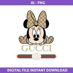 Gucci Baby Minnie Png, Disney Gucci Png, Gucci Logo Png, Minnie Fashion Brand Png, Ai Digital File