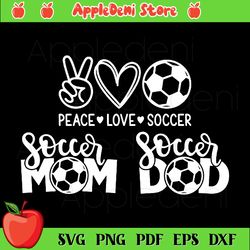 Peace Love Soccer Svg, Soccer Mom SVG, Soccer Dad Svg, Sport, Biggest Love Svg