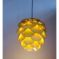 Beautiful DIY Pine Cone-shaped Wood Decorative Lights, Wood Lights, Lamps With Balls