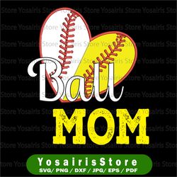 Funny Ball Mom Softball Baseball Gifts For Women Mothers Day PNG file digital download