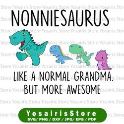 Nonniesaurus Like A Normal Grandma Svg, Mothers Day Svg, Gigisaurus Svg, Grandmasaurus Svg, T Rex Grandma Svg,