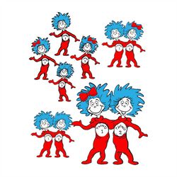Thing 1 Thing 2 Bundle Svg, Dr Seuss Svg, Seuss Svg, Dr Seuss Gifts, Dr Seuss Shirt, Cat In The Hat Svg, Thing 1 Thing 2
