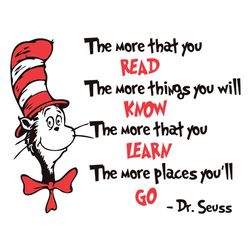 The More That You Read Svg, Dr Seuss Svg, Seuss Svg, Dr Seuss Gifts, Dr Seuss Shirt, Cat In The Hat Svg, Thing 1 Thing 2