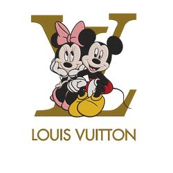 LV Fashion Brand Logo Mickey Minnie Embroidery Digitized Embroidery