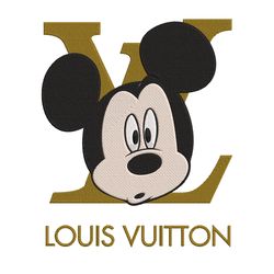Brown Louis Vuitton Mickey Head Embroidery Design Download Digitized Embroidery