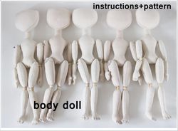 Tutorial Doll Body 12in, PATTERN Soft Doll, DIY doll body