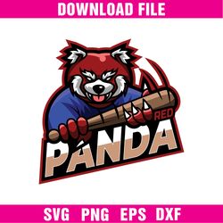 Panda Logo Png, Baseball Bat Logo Png, Panda x Baseball Bat Png, Logo Brand Png, Red Logo Png - Instant Down